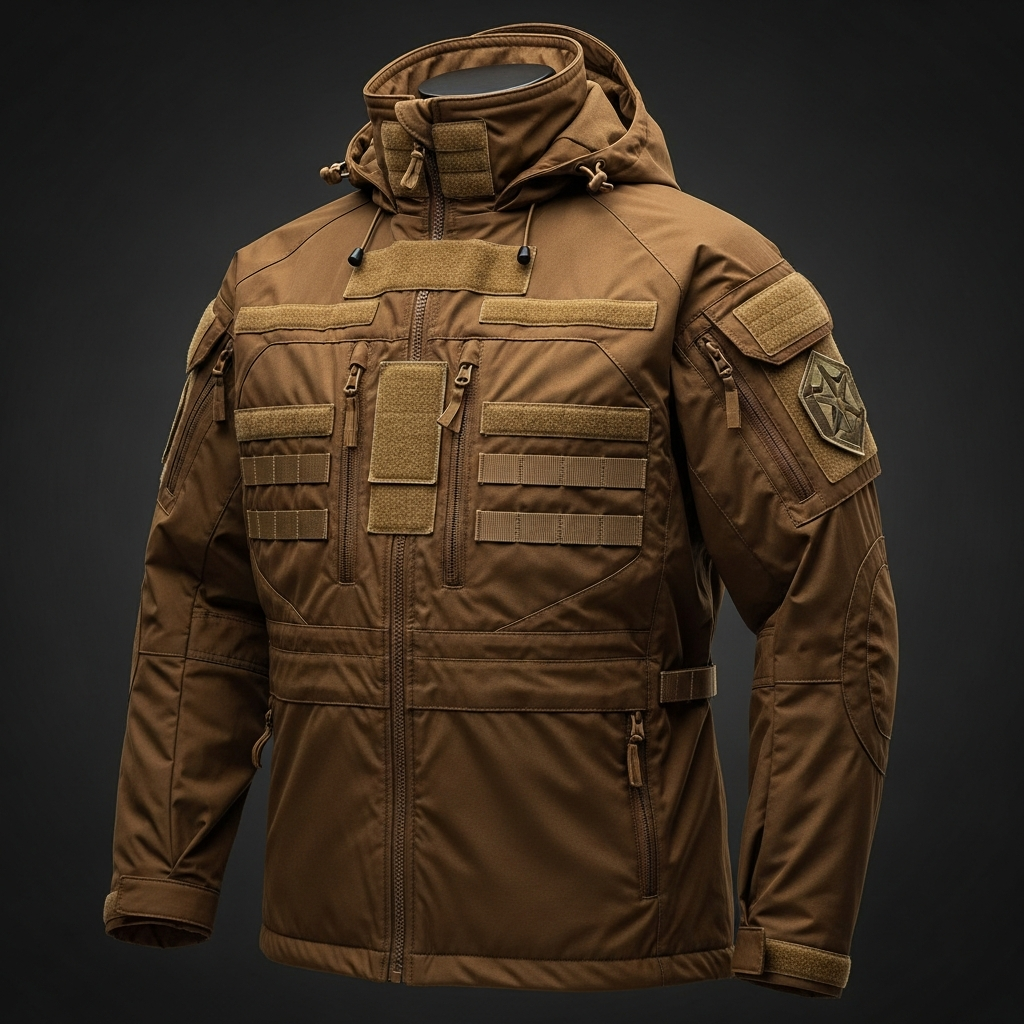 Full tactical jacket with military-grade materials